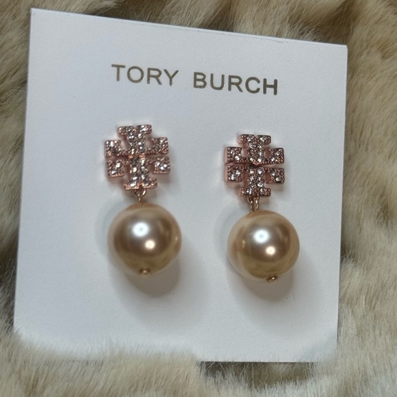 Tory Burch Rose Gold and Pearl Earrings - Picture 1 of 4